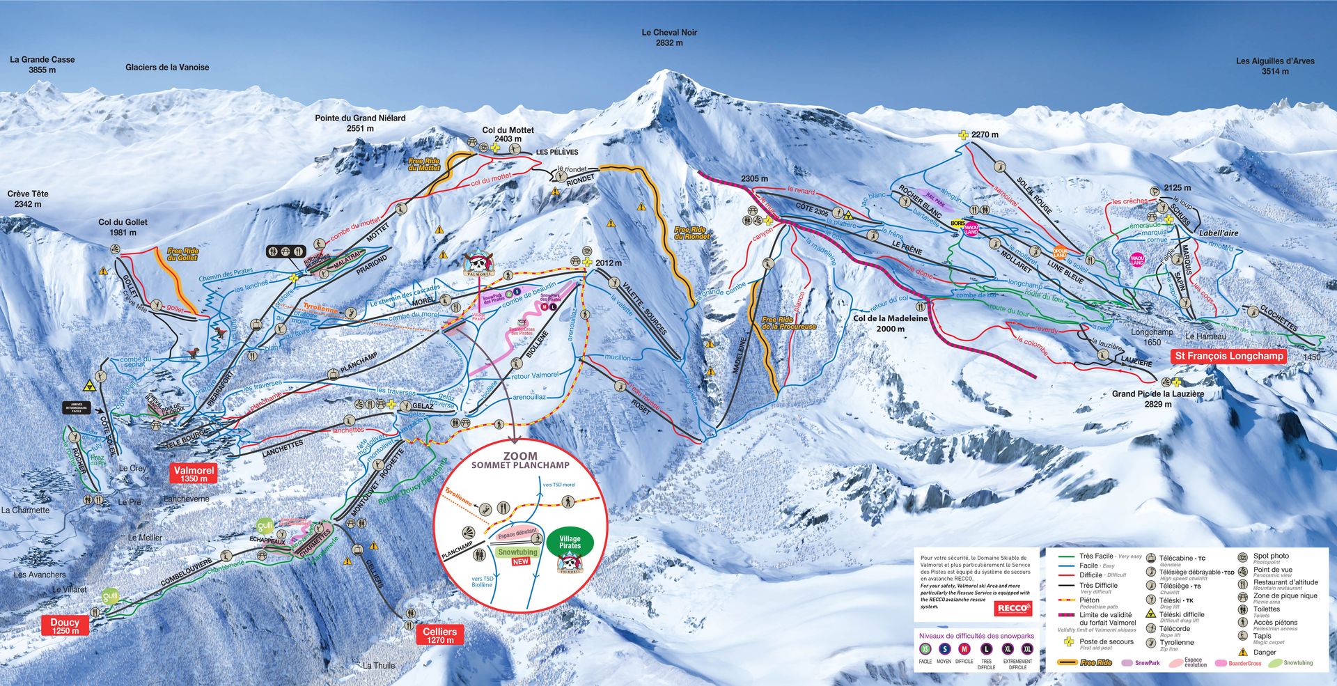 Plan des pistes, Le Grand Domaine